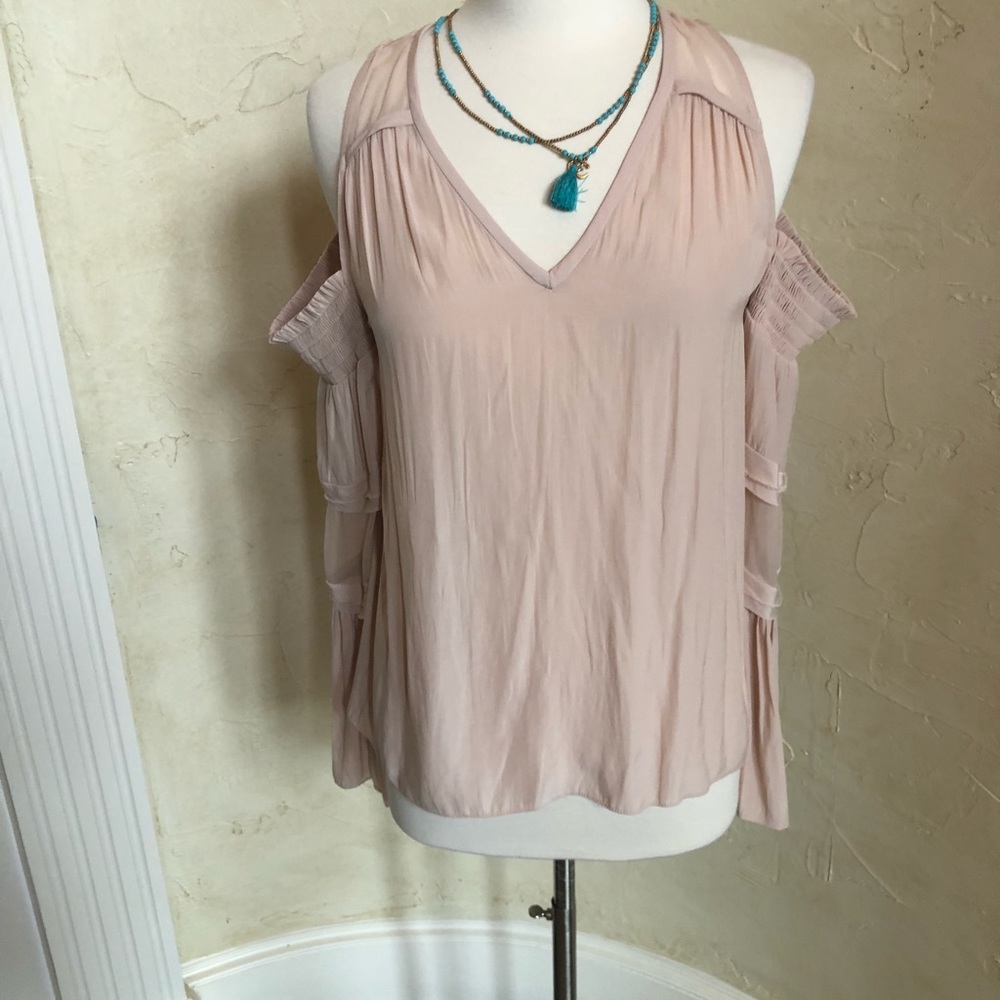 ramy brooke pink open sleeve top